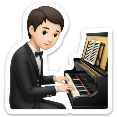 Practicing piano sticker