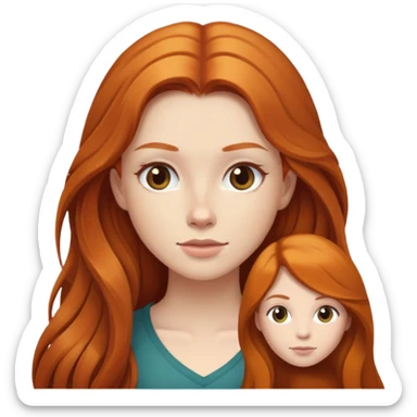 long hair ginger girl long hair brunette girl sticker