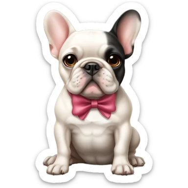 French bulldog with a bow on sticker