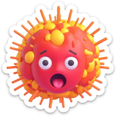 shocked emoji with an exploding brain, 3D emoji style sticker