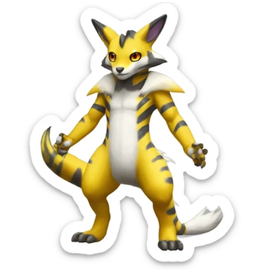 Lombax-Renamon full body with stripes and spots sticker