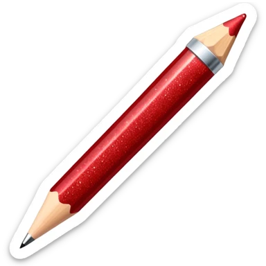 red glitter pencil sticker