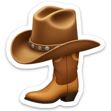 Cowboy boots with hat sticker