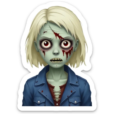 parisian zombie french girl sticker