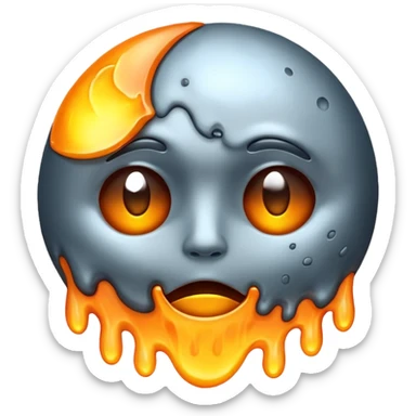Melting moon sticker