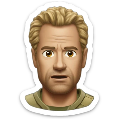 angry kirk lazarus tropic thunder realistic sticker