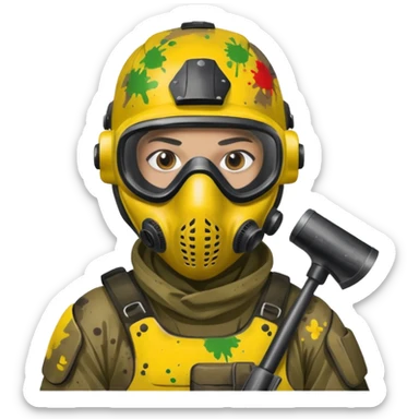 paintball player dirty sticker