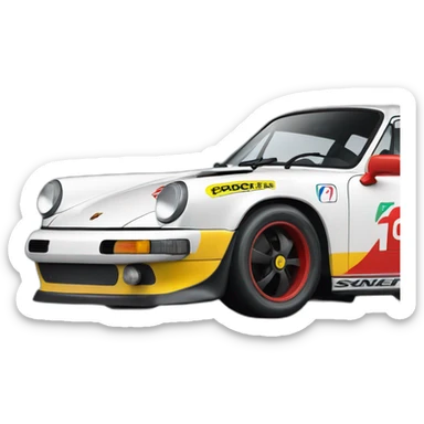 Porsche 911 in racing livery sticker