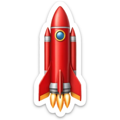 Vertical rocket ship, in layered red brick pattern/color sticker