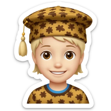 print hat with kid sticker