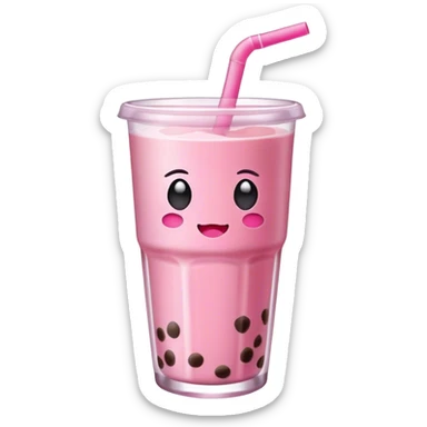 Pink boba drink no dace sticker