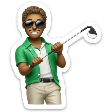 Millionaire golfer emoji sticker