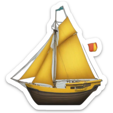 barco amarillo sticker