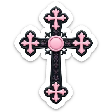soft cute black pink goth cross , no woman sticker