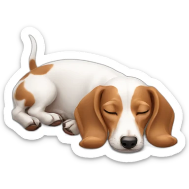 Dachshund white sleeping sticker