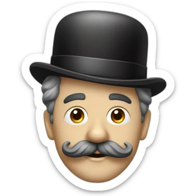 Charlie Chaplin sans chapeau avec une petite moustache carré sticker