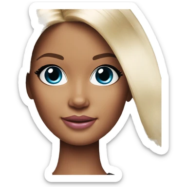 barbie doll black hair sticker