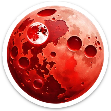 Blood moon without eyes mouth or nose sticker