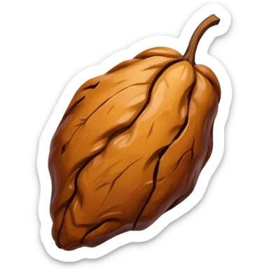 single small wrinkled dried grape raisin warm brown with cognac touch sticker