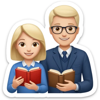 A teacher and a student having a conversation. sticker