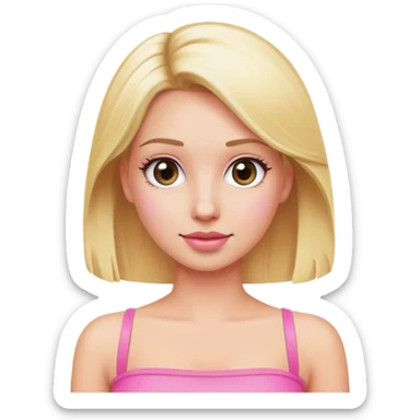 blonde woman with pink tube top sticker