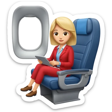 woman passanger in plane seat sticker