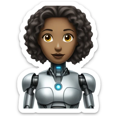 female robot from metropolis, ironman color sticker