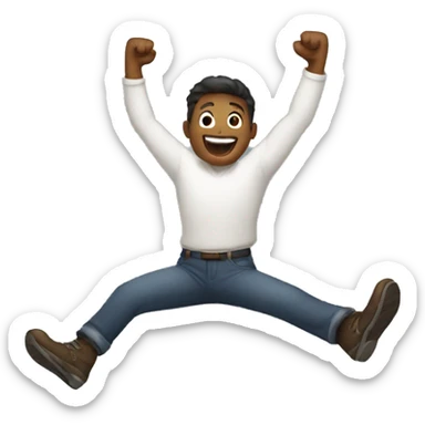 a man jumping celebrating sticker