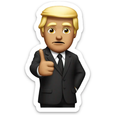 trump emoji doing gangster peace sign sticker