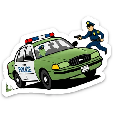 Police chasing car sticker