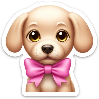 Pink puppy with bow sticker