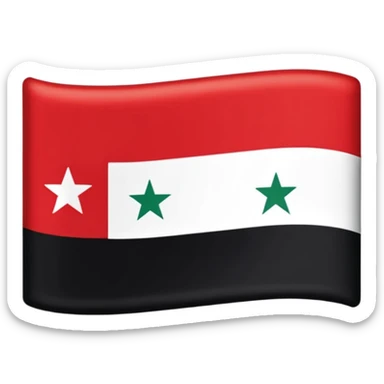 Sticker designed on new syrian flag with 3 red stars sticker
