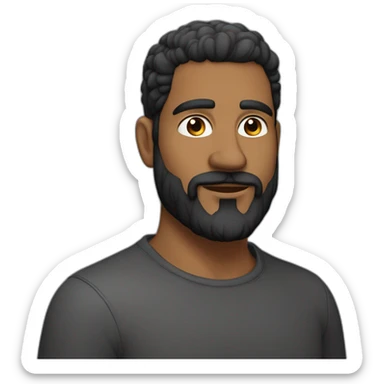 hombre de 45 años cabello negro corto canas barba ojos negros sticker