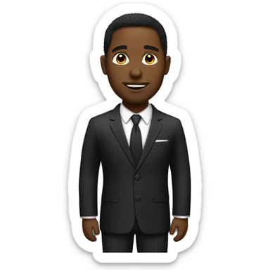 black man in a suit sticker