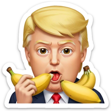 Trump eating banana  sticker