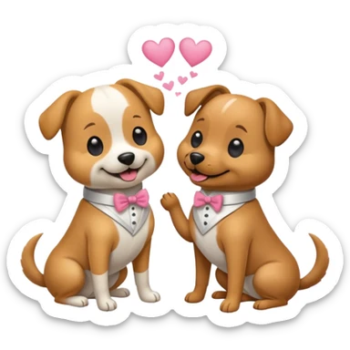 Dos perros casándose sticker