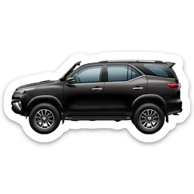 Black Toyota fortuner with full attitude  sticker