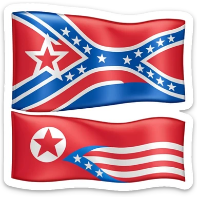 About a emoji flag combination with Puerto Rico + North Korea emoji flag combination flag hack as a flag sticker