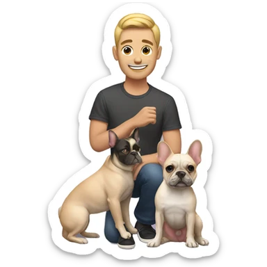 Gay man with frenchie  sticker