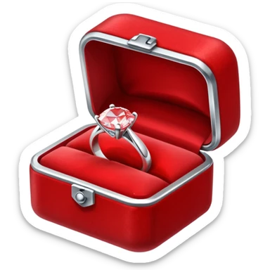 diamond ring in a red box sticker