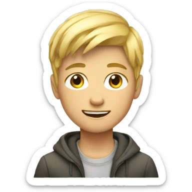 blonde teen boy sitting sticker