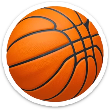 A basketball with a classic orange design and black lines sticker