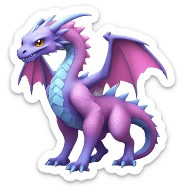 Kawaii Edgy Bright Ethereal Fururistic Fantasy Dragon Pokémon Fakemon full body sticker