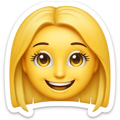 classic emoji with girly eyelashes sticker