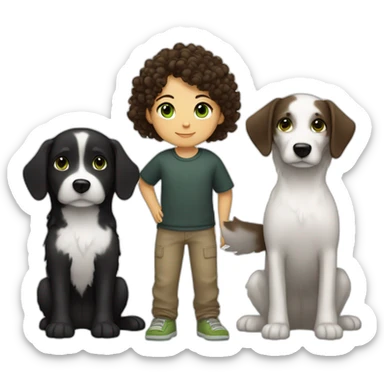 girl-with-brown-eyes-and-brown-hair-and-a-boy-with-short-black-hair-and-green-eyes-and-hugs-1-curly-black-and-white-dog sticker