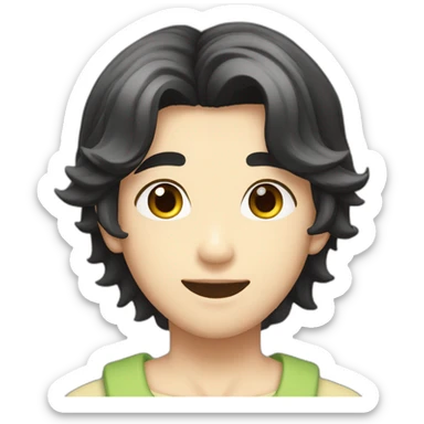 blackhair-boy-browneyes-tend skin-Japanese-handsome-sideparted sticker