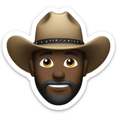 Lightskined dark face with a cowboy hat and black bandana sticker