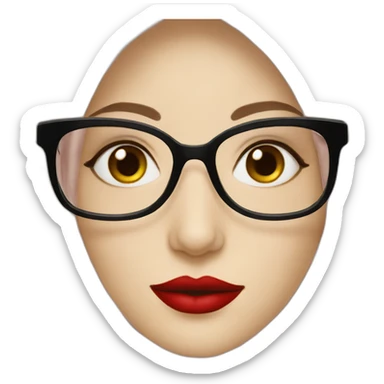 Sexy woman pale skin red lips wear hijab and glasses sticker