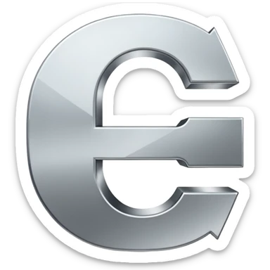 the letter G sliced in half sticker