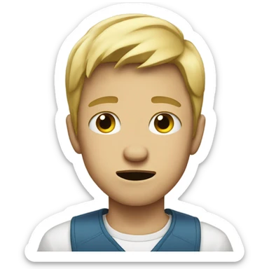 Blonde boy making Disgusted frown sticker